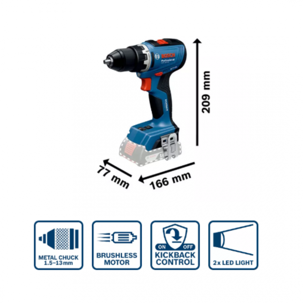 BOSCH GSR 18V-65 PRO CORDLESS DRILL DRIVER- BARE UNIT