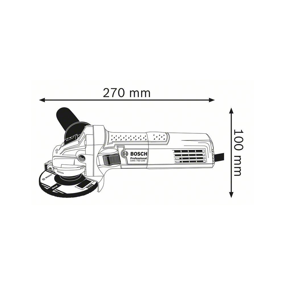 BOSCH GWS 750-100 PRO ANGLE GRINDER 4INCH (100MM) 750W CORDED 220V
