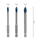 BOSCH 3-PIECE EXPERT HEX-9 HARD CERAMIC DRILL BIT SET (5/6/8 MM)