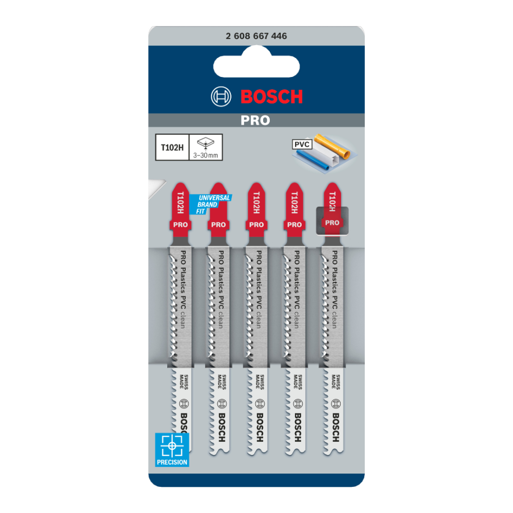 BOSCH T102H JIGSAW BLADE PRO PLASTICS PVC CLEAN