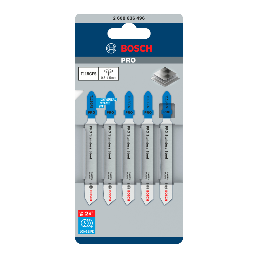 BOSCH T118GFS JIGSAW BLADE PRO STAINLESS STEEL
