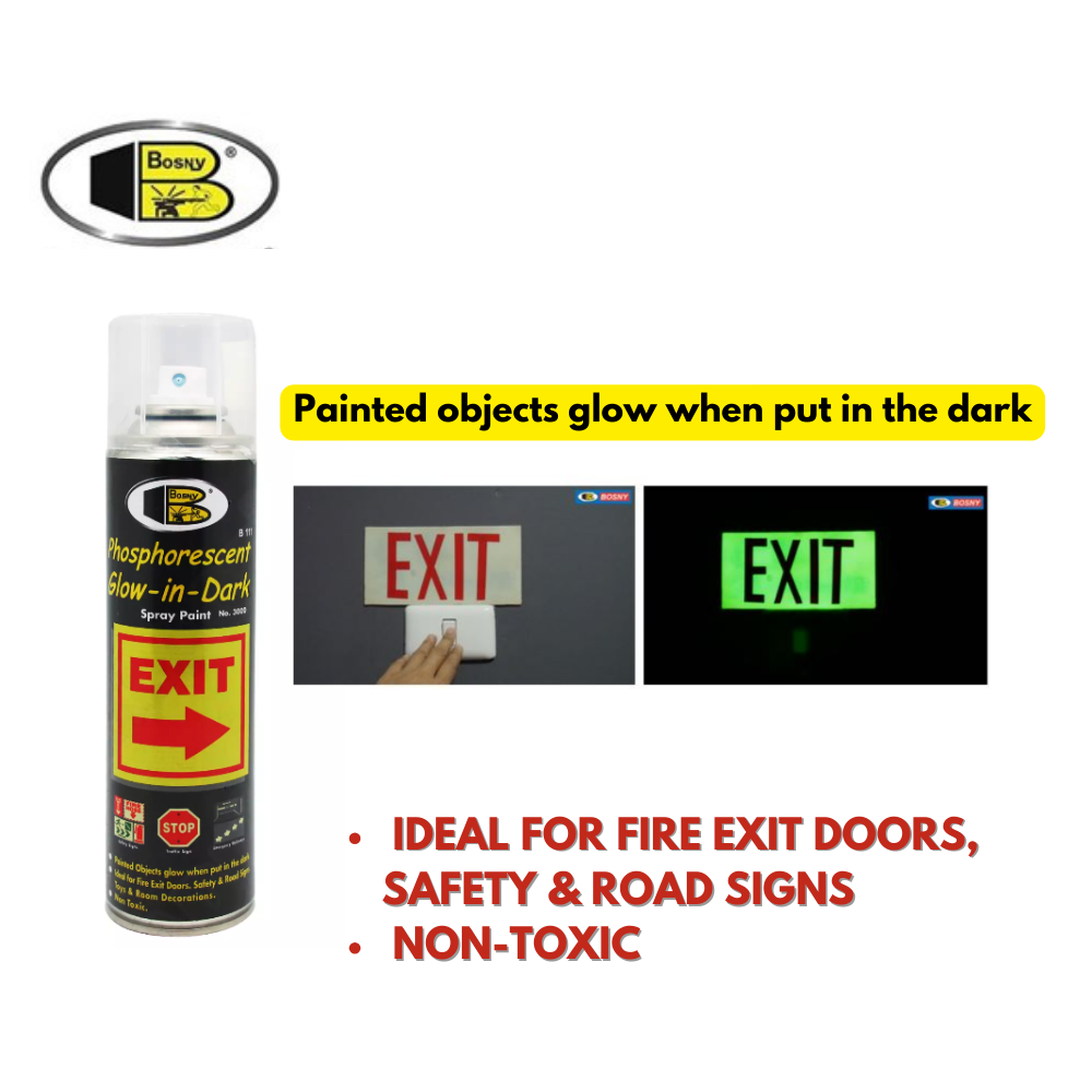 BOSNY PHOSPHORESCENT GLOW-IN-DARK SPRAY PAINT 200CC NO.3000 Secondary image