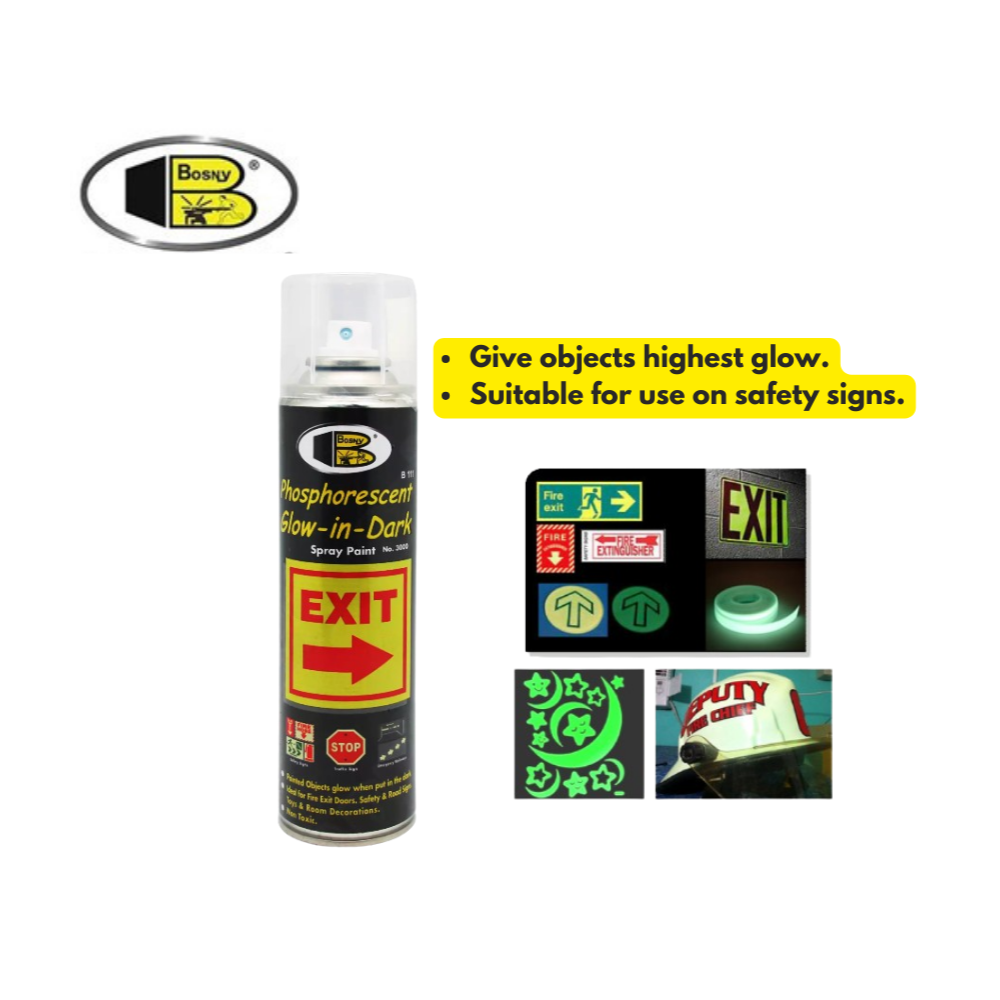 BOSNY PHOSPHORESCENT GLOW-IN-DARK SPRAY PAINT 200CC NO.3000