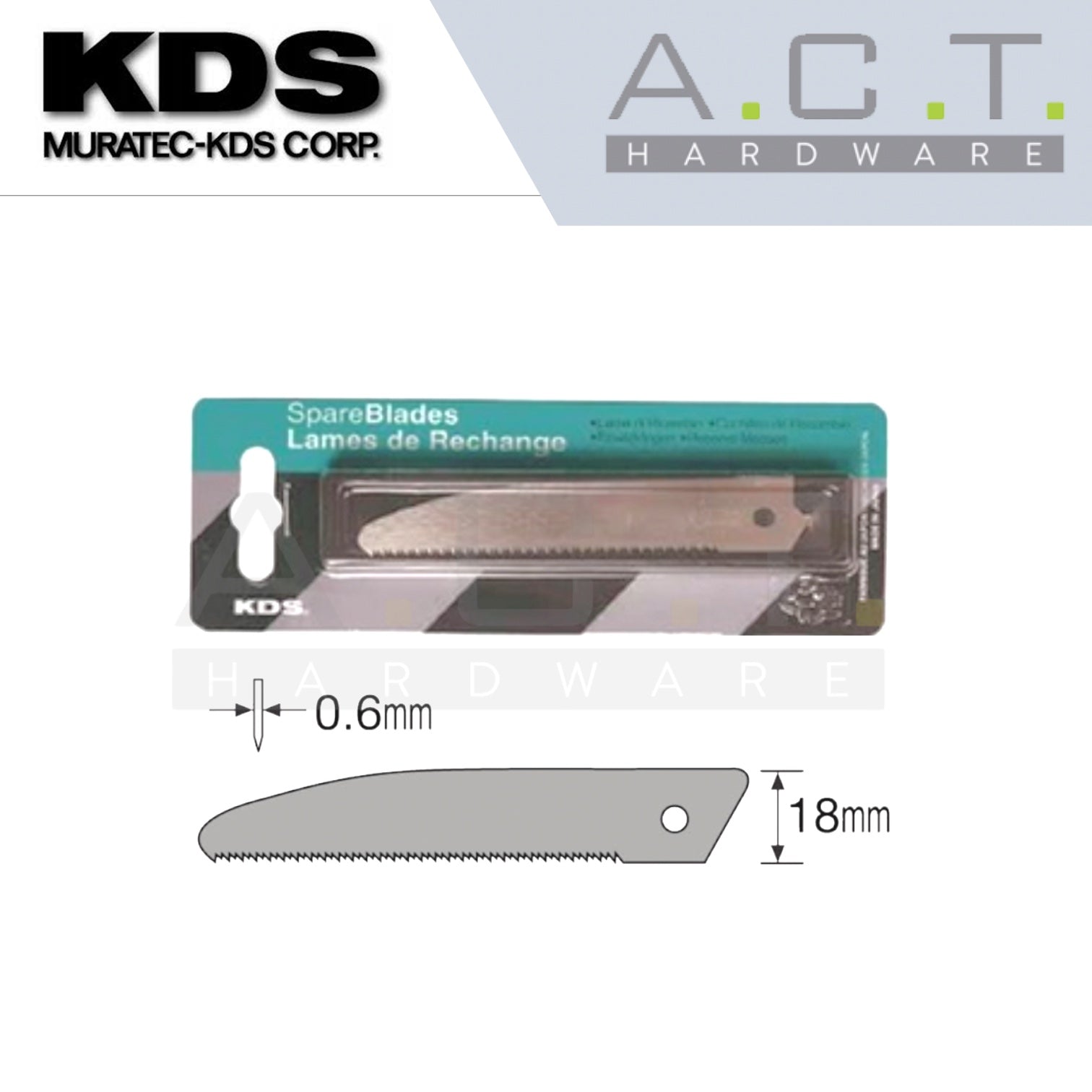 KDS HSB-Z, STANDARD SAW SPARE BLADES 18MM (1PCS/PKT) Main image