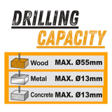 INGCO CIDLI429982, 42V Compact Brushless Cordless Impact Drill Set, 99Nm, 13MM Chuck Size, Hammer Drill With Accessories Set