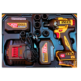 INGCO CIWLI42602, 42V Compact Brushless Cordless 1/2" Impact Wrench Set, 600Nm, With Accessories Set