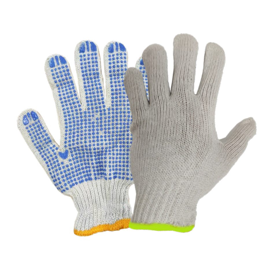 COTTON GLOVE POLKA DOT 800GMS, BLUE (DOZ) Main image