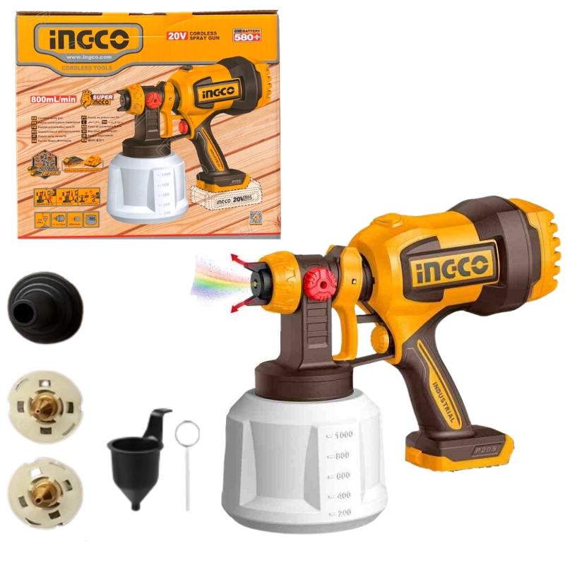 INGCO CSGLI2004, 20V LI-ION CORDLESS PAINT SPRAY GUN Main image