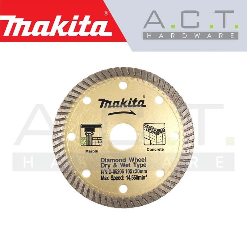 MAKITA DIAMOND WHEEL 105MM CORRUGATED LONG LIFE (DRY/CONCRETE), D-05206