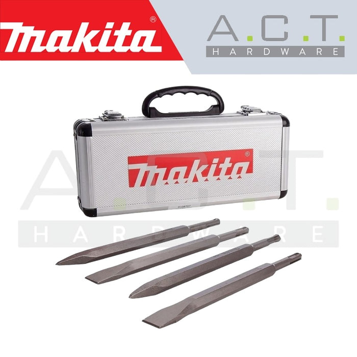 MAKITA CHISEL SET FOR SDS-PLUS HAMMERS, D-08757 (4PCS ASSORTMENT)