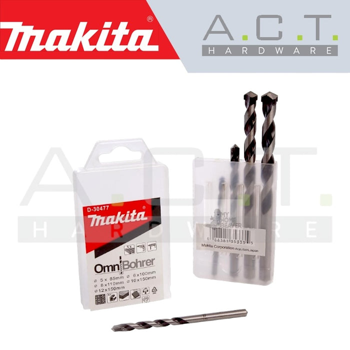 MAKITA T.C.T DRILL BIT SET (5PC) WITH STRAIGHT SHANK/ OMNIBOHRER