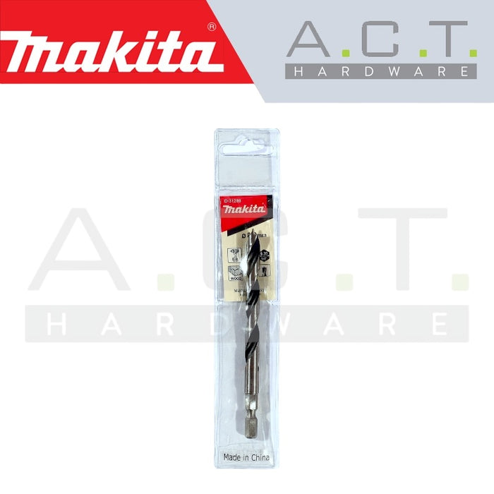 MAKITA WOOD BRAD POINT DRILL BIT, 1/4" HEX SHANK TYPE