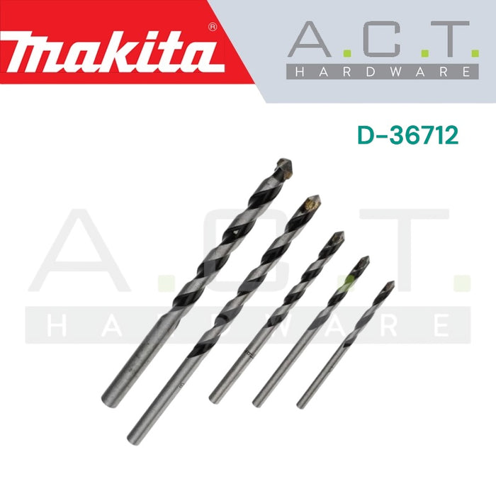 MAKITA T.C.T DRILL BIT SET (5PC) WITH STRAIGHT SHANK/ OMNIBOHRER