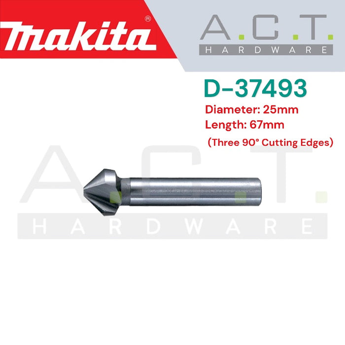 MAKITA COUNTERSINK BIT, STRAIGHT (THREE FLAT) SHANK TYPE