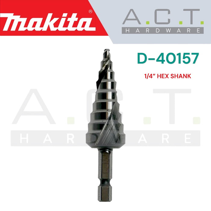 MAKITA STEP DRILL BIT, 1/4" HEX (E-FORM)-SHANK