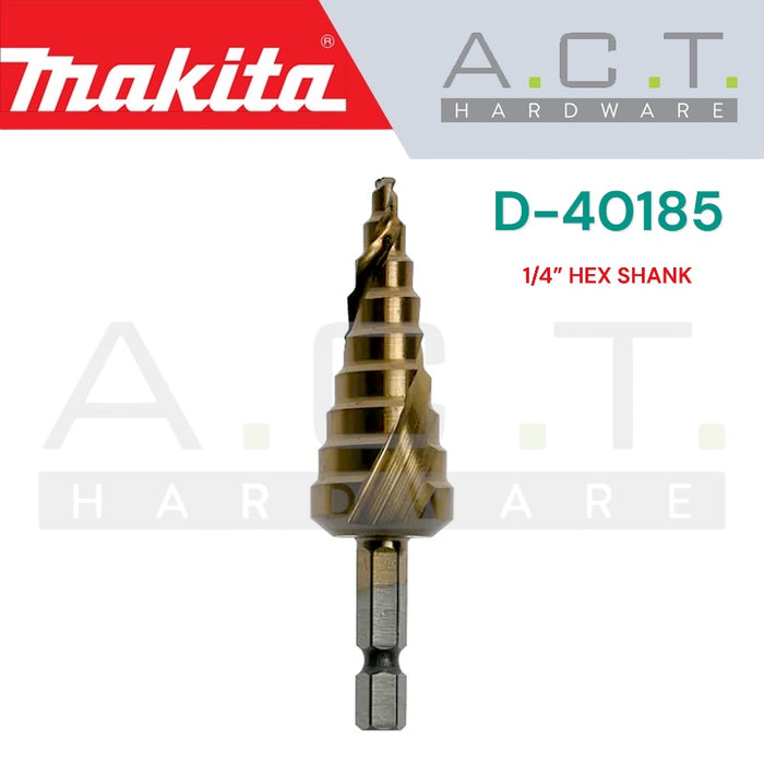 MAKITA STEP DRILL BIT, 1/4" HEX (E-FORM)-SHANK