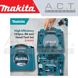 MAKITA 103PC WOOD/ MASONRY DRILL BITS & HAND TOOLS DISPLAY SET, D-42341
