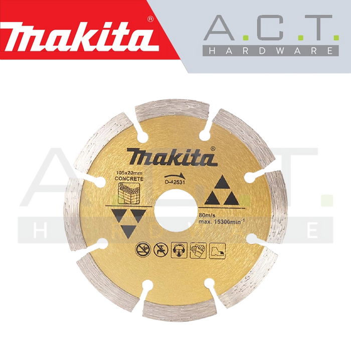 MAKITA DIAMOND WHEEL 105MM SEGMENTED (DRY/CONCRETE), D-42531