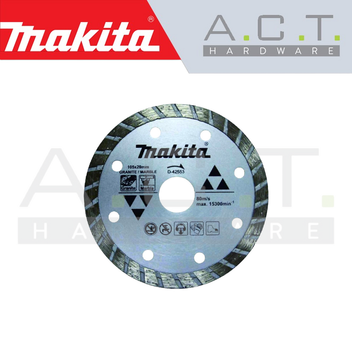 MAKITA DIAMOND WHEEL 105MM CORRUGATED (DRY/GRANITE/MARBLE), D-42553