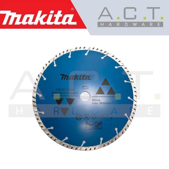 MAKITA DIAMOND WHEEL 230MM SEGMENTED WAVE (DRY/GRANITE/CONCRETE), D-44345