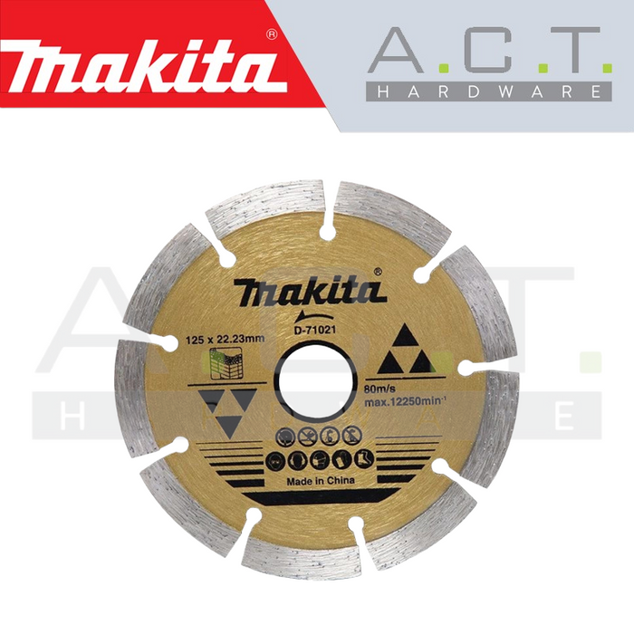 MAKITA DIAMOND WHEEL 125MM SEGMENTED (DRY/CONCRETE), D-71021