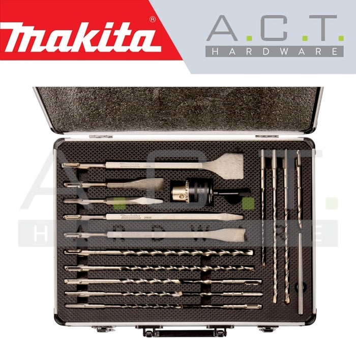 MAKITA DRILL BIT & CHISEL SET FOR SDS-PLUS HAMMERS, D-71180 (18PCS ASSORTMENT)