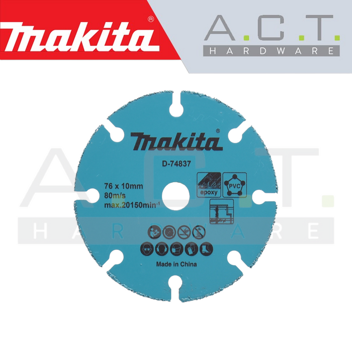 MAKITA DIAMOND WHEEL 76MM TUNGSTEN CARBIDE GRIT, D-74837