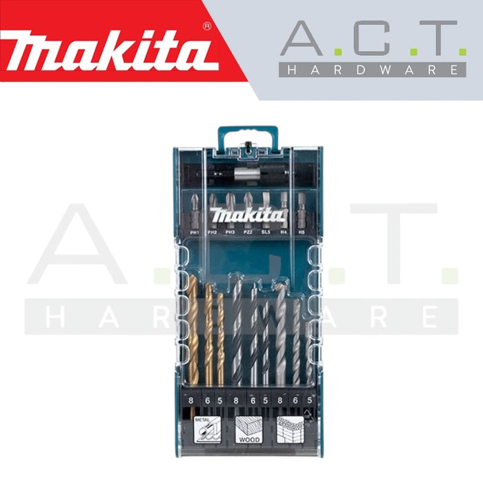 MAKITA 17PC WOOD/ METAL / MASONRY DRILL & SCREW BITS SET, D-77207