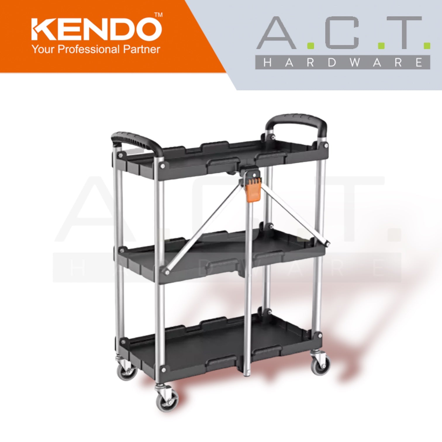 KENDO FOLDABLE TROLLEY, UTILITY STORAGE CART - 90339 Main image