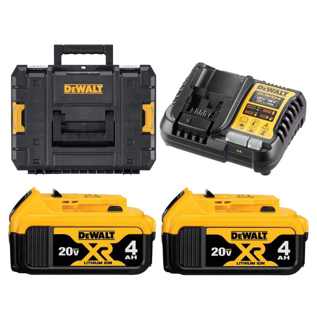 DEWALT 20V MAX / 18V LI-ON BATTERIES & CHARGER SET WITH T-STAK CASE - 2.0AH / 4.0AH / 5.0AH