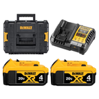 DEWALT 20V MAX / 18V LI-ON BATTERIES & CHARGER SET WITH T-STAK CASE - 2.0AH / 4.0AH / 5.0AH