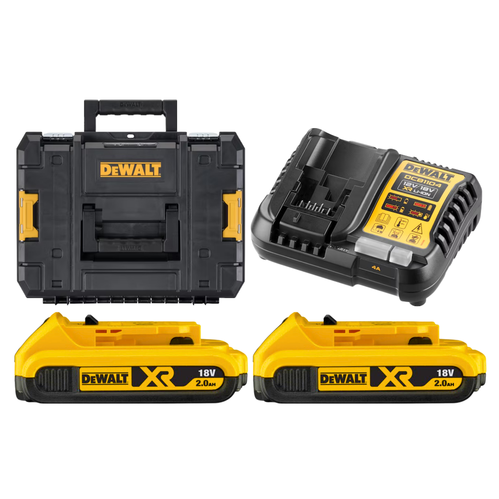 DEWALT 20V MAX / 18V LI-ON BATTERIES & CHARGER SET WITH T-STAK CASE - 2.0AH / 4.0AH / 5.0AH
