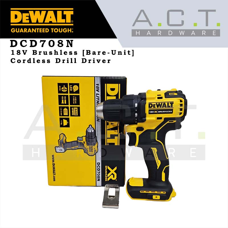 DEWALT DCD708N 18V XR CORDLESS BRUSHLESS HAMMER DRIVER DRILL [BARE UNIT] Main image