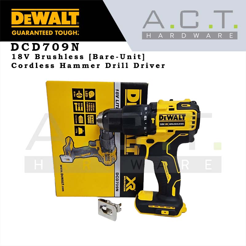 DEWALT DCD709N 18V XR CORDLESS BRUSHLESS HAMMER DRILL DRIVER (BARE-UNIT)