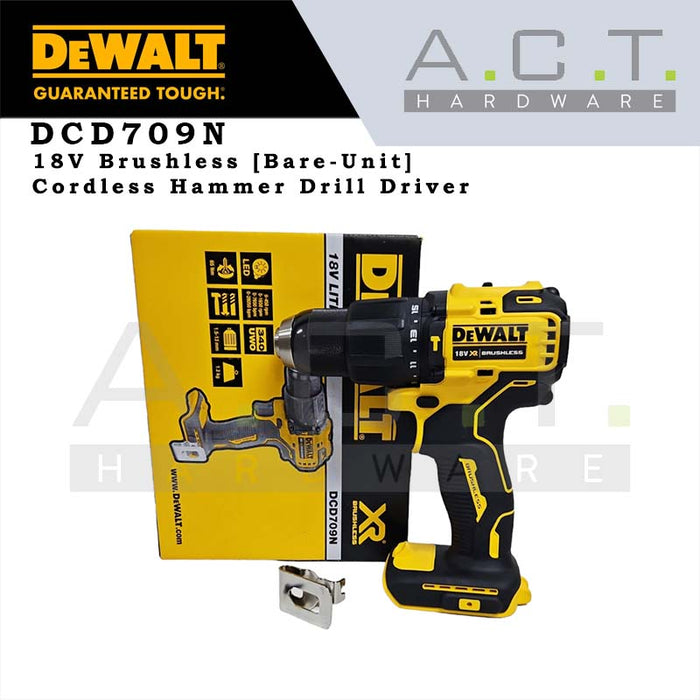 DEWALT DCD709N 18V XR CORDLESS BRUSHLESS HAMMER DRIVER DRILL [BARE-UNIT]