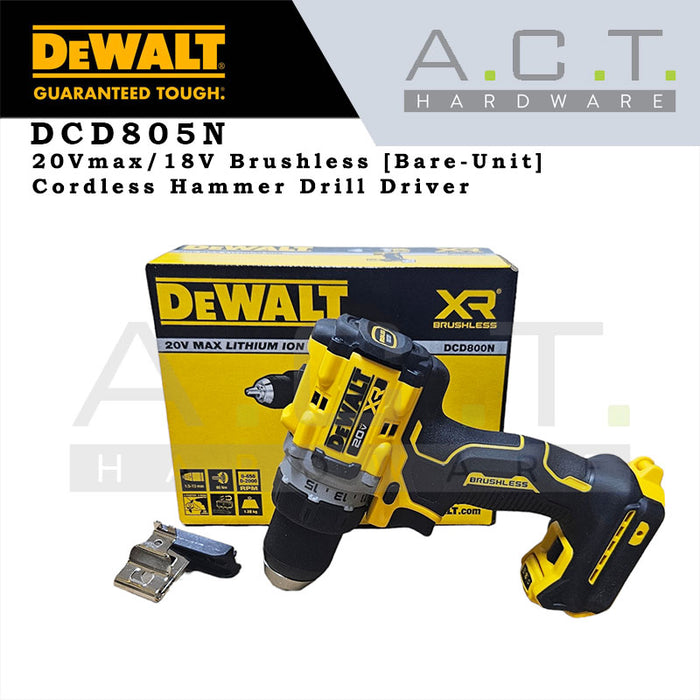 DEWALT DCD805N 20V CORDLESS BRUSHLESS HAMMER DRIVER DRILL [BARE]