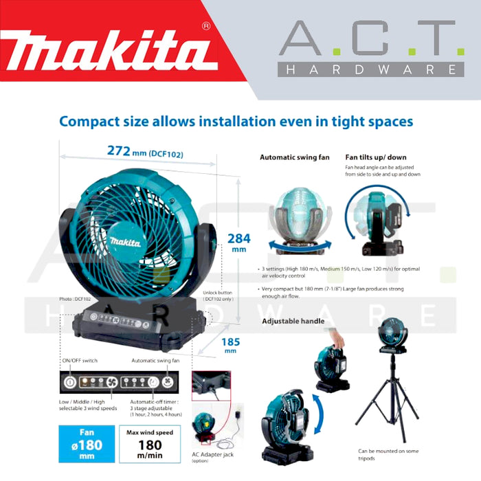 MAKITA DCF102ZX1 CORDLESS FAN