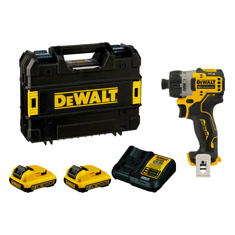 Dewalt 12V XR Brushless 1/4" Screwdriver, 8NM, 1100RPM, (2 X 2.0AH BATTERIES + 1 X CHARGER) Main image