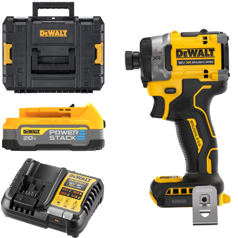 DEWALT DCF860E1T, 18V / 20VMAX BRUSHLESS 1/4" HIGH TORQUE IMPACT DRIVER SET Main image