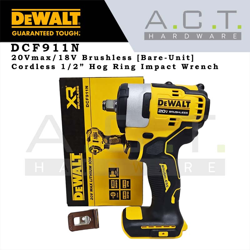 DEWALT DCF911N  20V XR ATOMIC CORDLESS BRUSHLESS 1/2" HOG RING IMPACT WRENCH [BARE UNIT] Main image