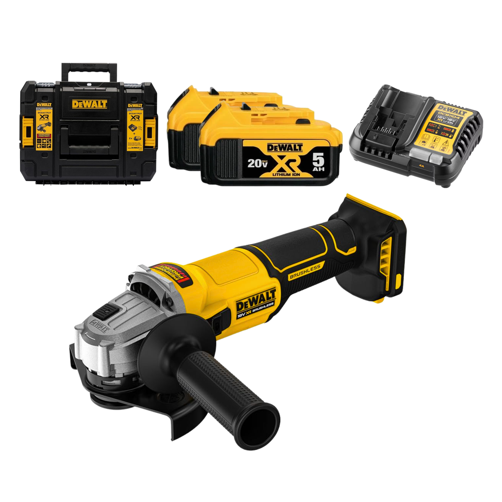 DEWALT DCG407P2T, 20V MAX BRUSHLESS CORDLESS 4"/ 100MM ANGLE GRINDER (SLIDE SWITCH)