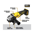 DEWALT DCG408N / DCG408P2T, 20V MAX BRUSHLESS CORDLESS 4"/ 100MM ANGLE GRINDER (PADDLE SWITCH)