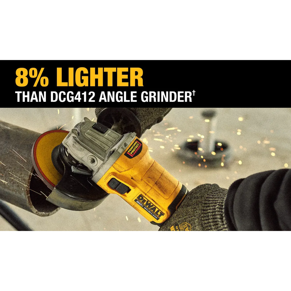 DEWALT DCG407P2T, 20V MAX BRUSHLESS CORDLESS 4"/ 100MM ANGLE GRINDER (SLIDE SWITCH)
