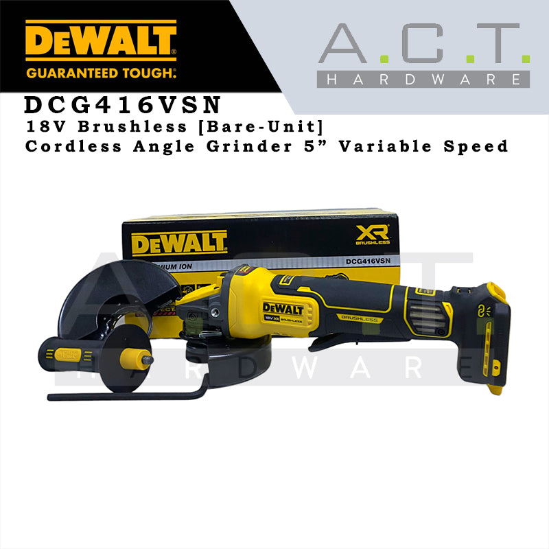 DEWALT DCG416VSN 18V XR 5" CORDLESS BRUSHLESS ANGLE GRINDER WITH PADDLE SWITCH, WITH VARIABLE SPEED [BARE UNIT] Main image