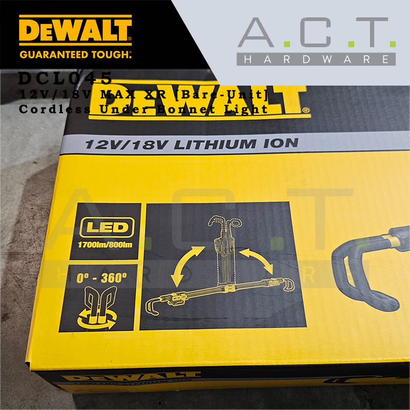 DEWALT DCL045 12V/18V XR CORDLESS UNDER BONNET LIGHT [BARE UNIT]