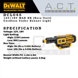 DEWALT DCL045 12V/18V XR CORDLESS UNDER BONNET LIGHT [BARE UNIT]