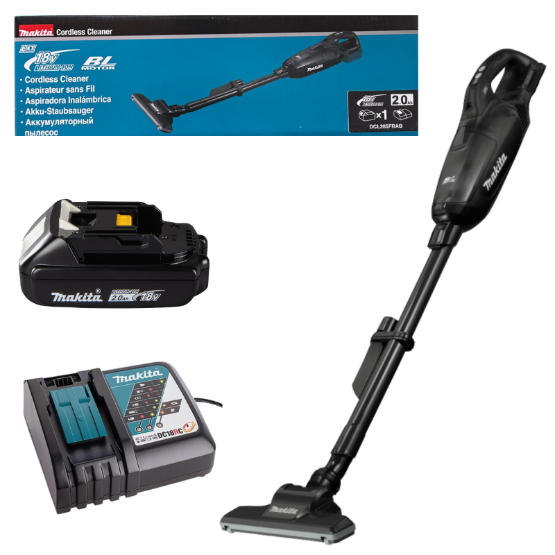 MAKITA DCL285F, 18V  CORDLESS STICK VACUUM CLEANER SET,  4-MODES, LIGHTWEIGHT (BLACK/ WHITE) Main image
