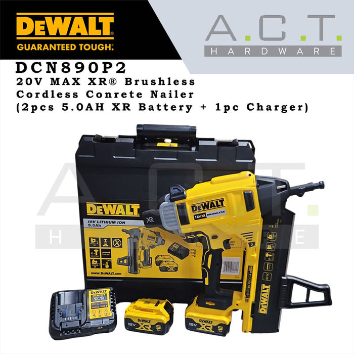 DEWALT DCN890P2 20V MAX CORDLESS BRUSHLESS CONRETE NAILER 5.0AH