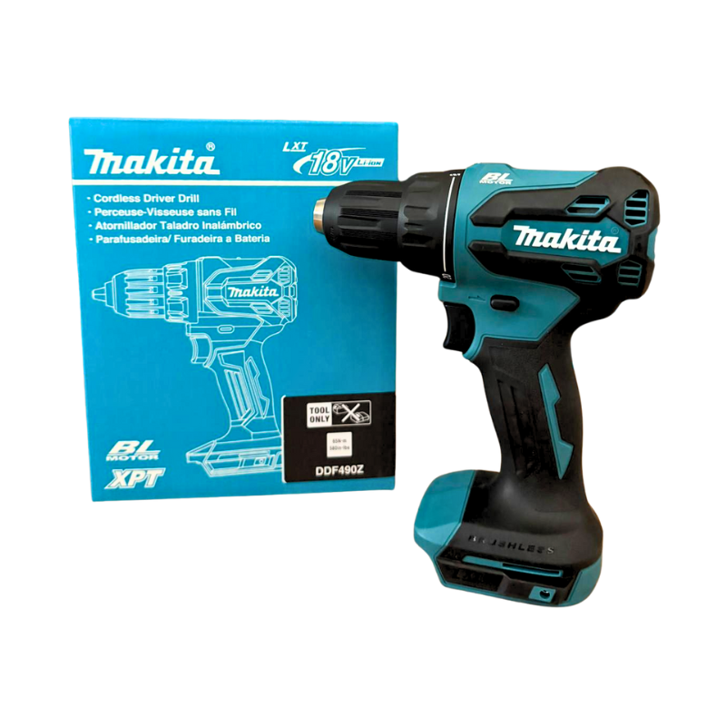 MAKITA DDF490, 18V CORDLESS BRUSHLESS DRIVER DRILL, 2 SPEED MODES, 13MM, FOR WOOD & METAL DRILLING