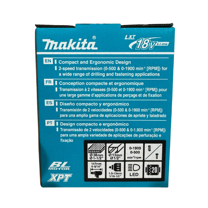 MAKITA DDF490, 18V CORDLESS BRUSHLESS DRIVER DRILL, 2 SPEED MODES, 13MM, FOR WOOD & METAL DRILLING